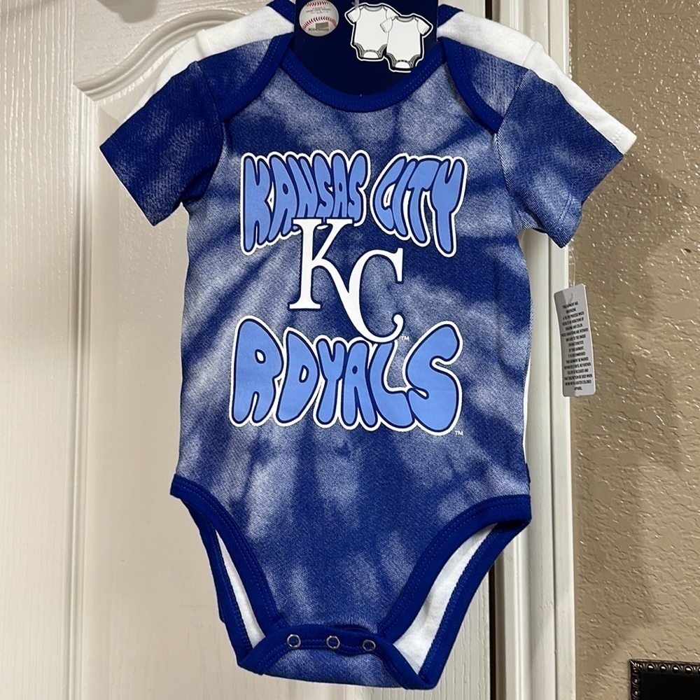 KANSAS City Royals MLB Newborn Infant Boys or Girls Tie-Dye 2-Pack Bodysuit Set